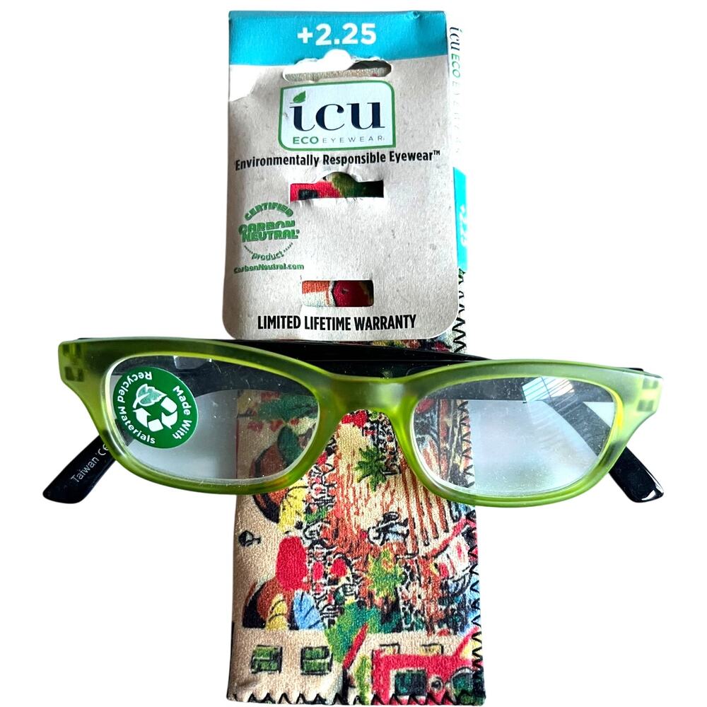 ICU EcoEyewear Reading Glasses +2.25  NWT